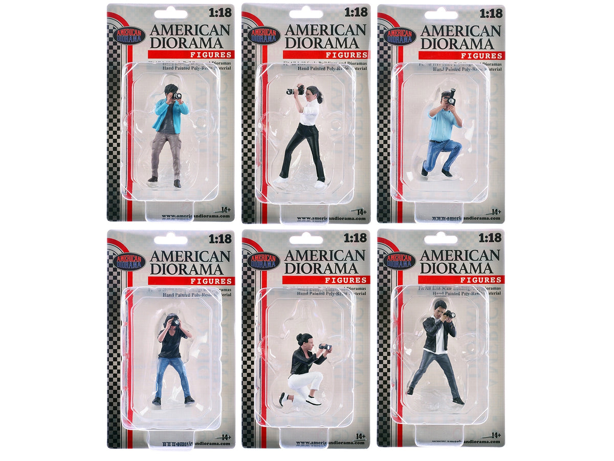"Photographers" 6 piece Figure Set for 1/18 Scale Models by American Diorama