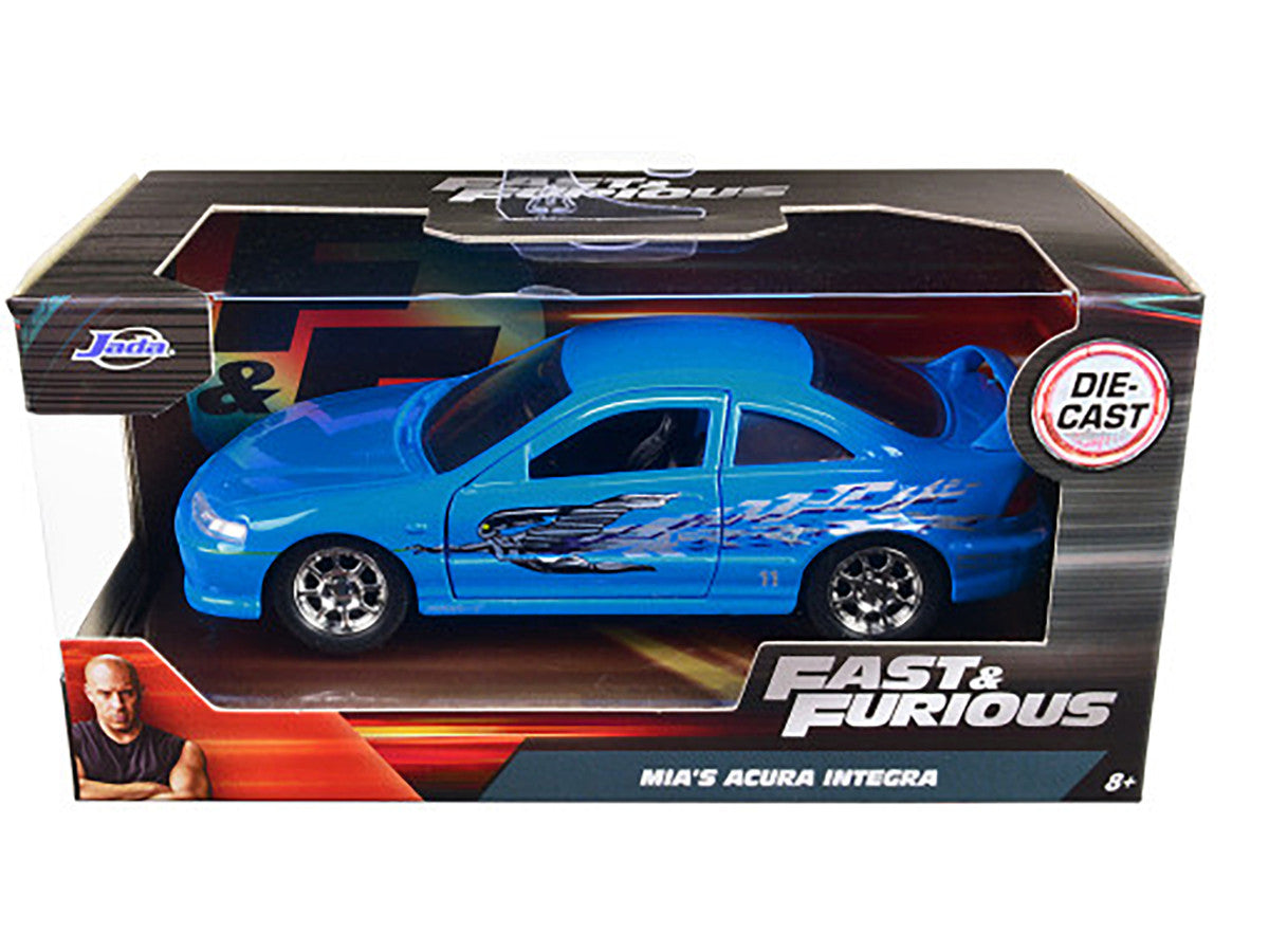 Mia's Acura Integra Light Blue with Graphics "Fast & Furious" Movie 1/32