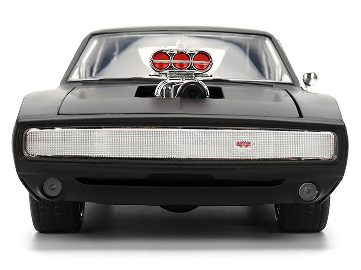 1970 Dodge Charger R/T Matt Black "Fast & Furious" (2009) Movie "Fast & Furious" Series 1/24 Diecast Model Car by Jada