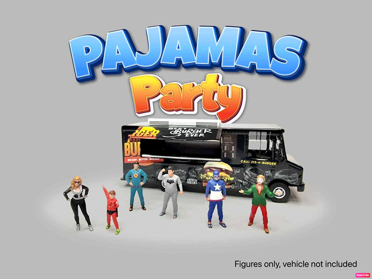 "Pajamas Party" 6 piece Diecast Figure Set (6 Figures) Limited Edition for 1/64 Scale Models by American Diorama