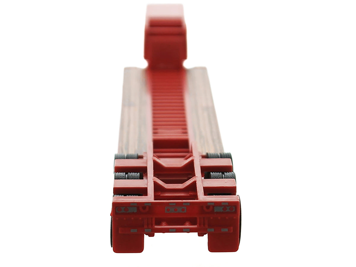 Low Boy Flatbed Trailer Red 1/87 (HO) Plastic Model Car by HO Logistics