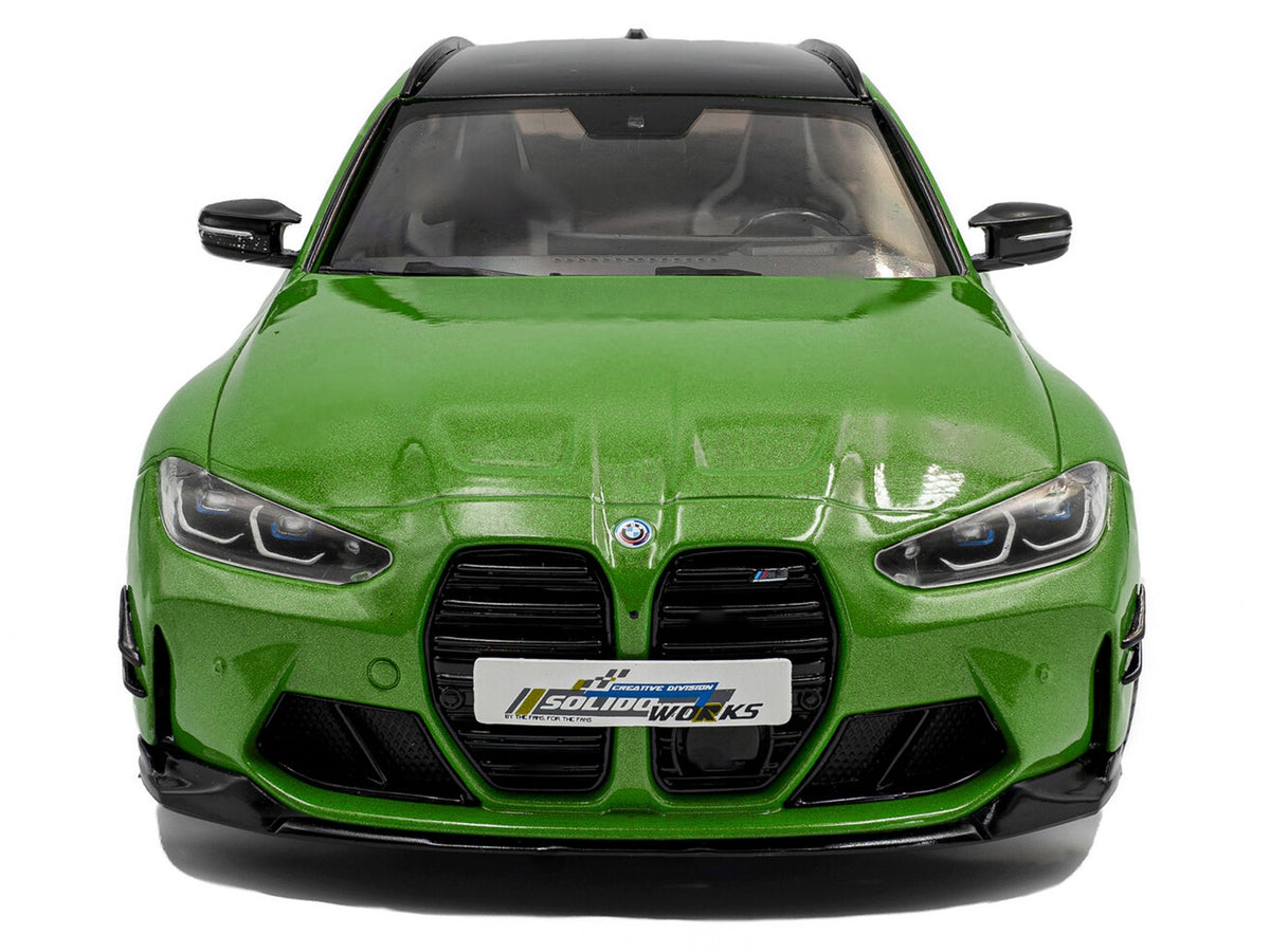 2024 BMW M3 Competition M xDrive Touring Green Metallic with Black Top 1/18 Diecast Model Car by Solido