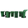 Set of 6 Green Garbage Trash Bin Containers Replica 1/34 Models by First Gear