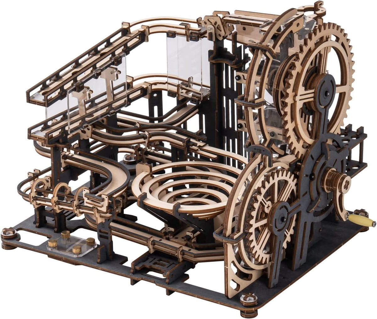 Robotime ROKR Marble Night City 3D Wooden Puzzle Games Assembly Waterwheel Model Toys
