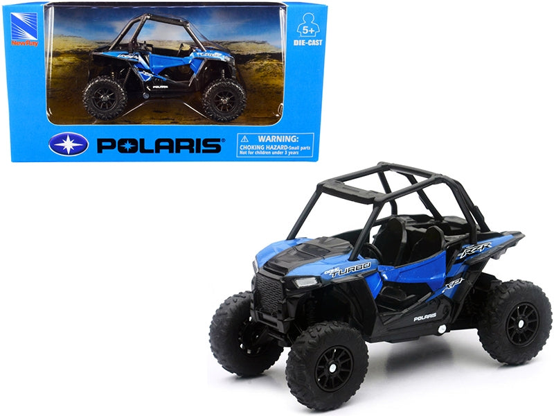 1:18 Scale New Ray Polaris RZR XP Turbo DOHC Mini ATV Diecast Model – Blue & Black