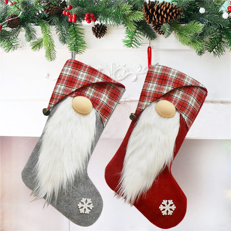 Christmas Stockings Hanging Gift Bag Decor