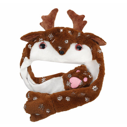 Movable Santa Snowman Elk Christmas Hat