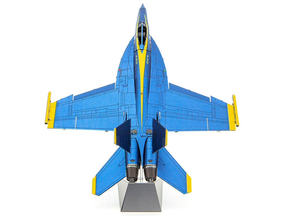 Model Kit Boeing F/A-18 Super Hornet Fighter Aircraft "Blue Angels #5" United States Navy (Challenging Difficulty) Steel Model by Metal Earth