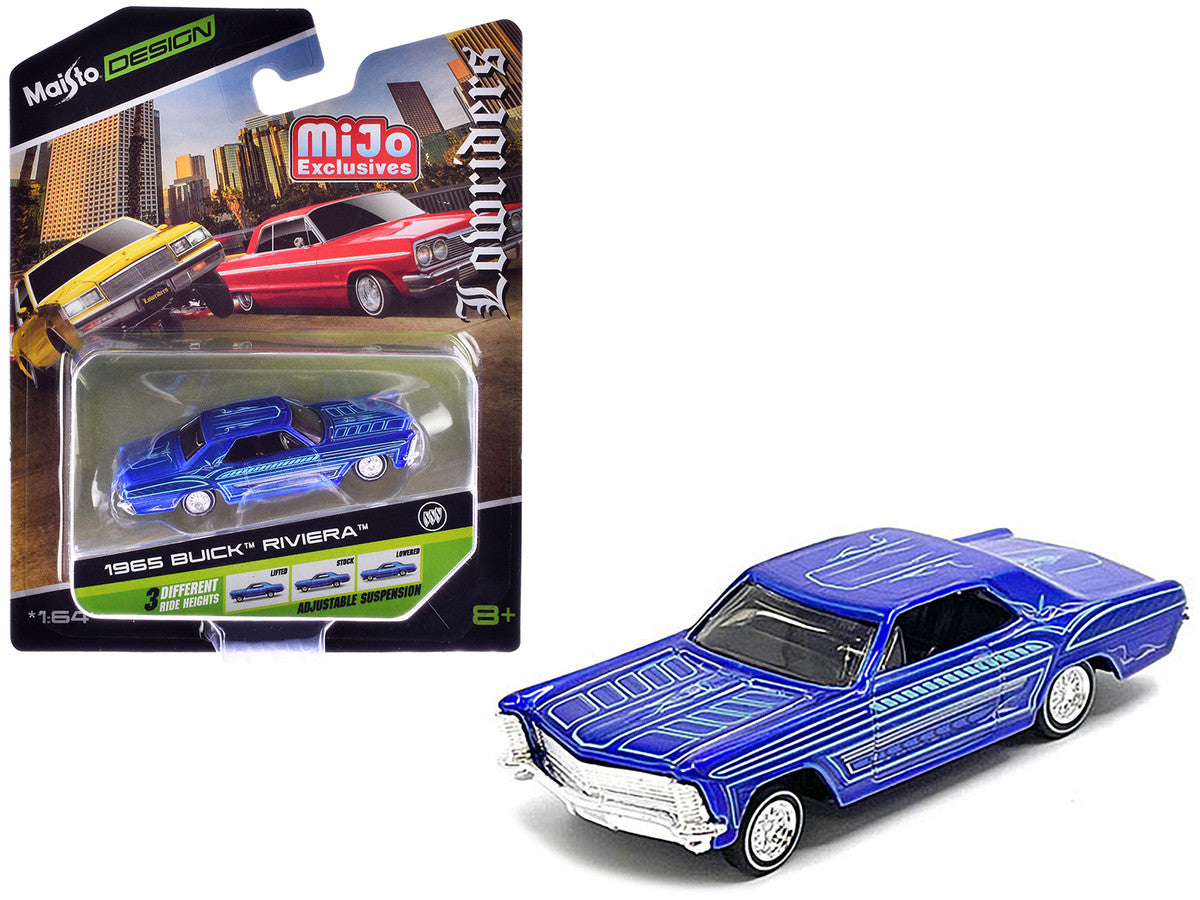 Maisto 1965 Buick Riviera Candy Blue | Lowriders Series | 1:64 Diecast