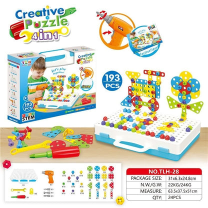 Kids 3D Drill & Screw Creative Building Block Set | STEM Educational Toy