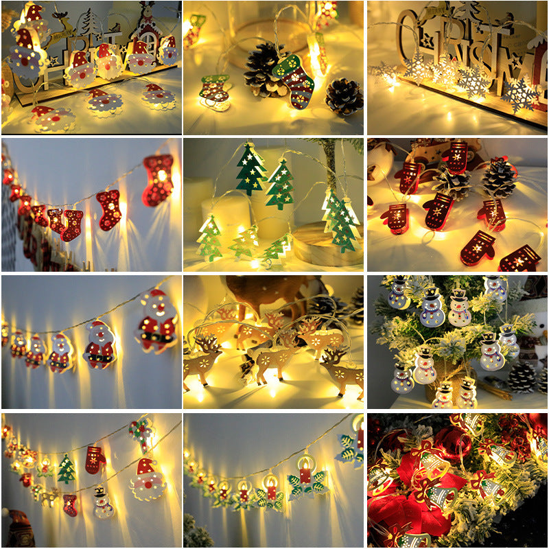 Christmas LED String Lights Santa Snowman Elk