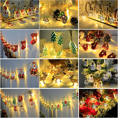 Christmas LED String Lights Santa Snowman Elk