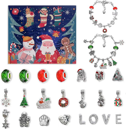 Christmas Advent Calendar Bracelet Gift Box Set