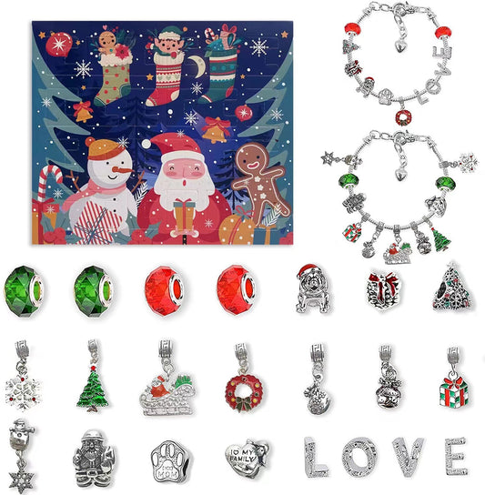 Christmas Advent Calendar Bracelet Gift Box Set