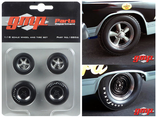 1967 Ford Fairlane 427R Hubert Platt "Georgian Shaker" Drag Wheels and Tires Set of 4 1/18