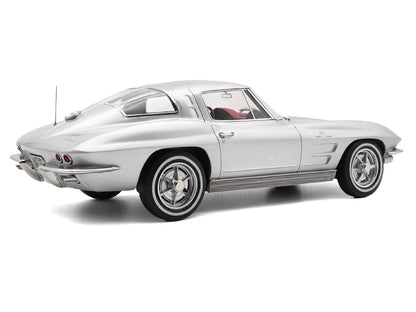 1963 Chevrolet Corvette Sting Ray Sebring Silver Metallic with Red Interior 1/18 Diecast Model Car by Norev