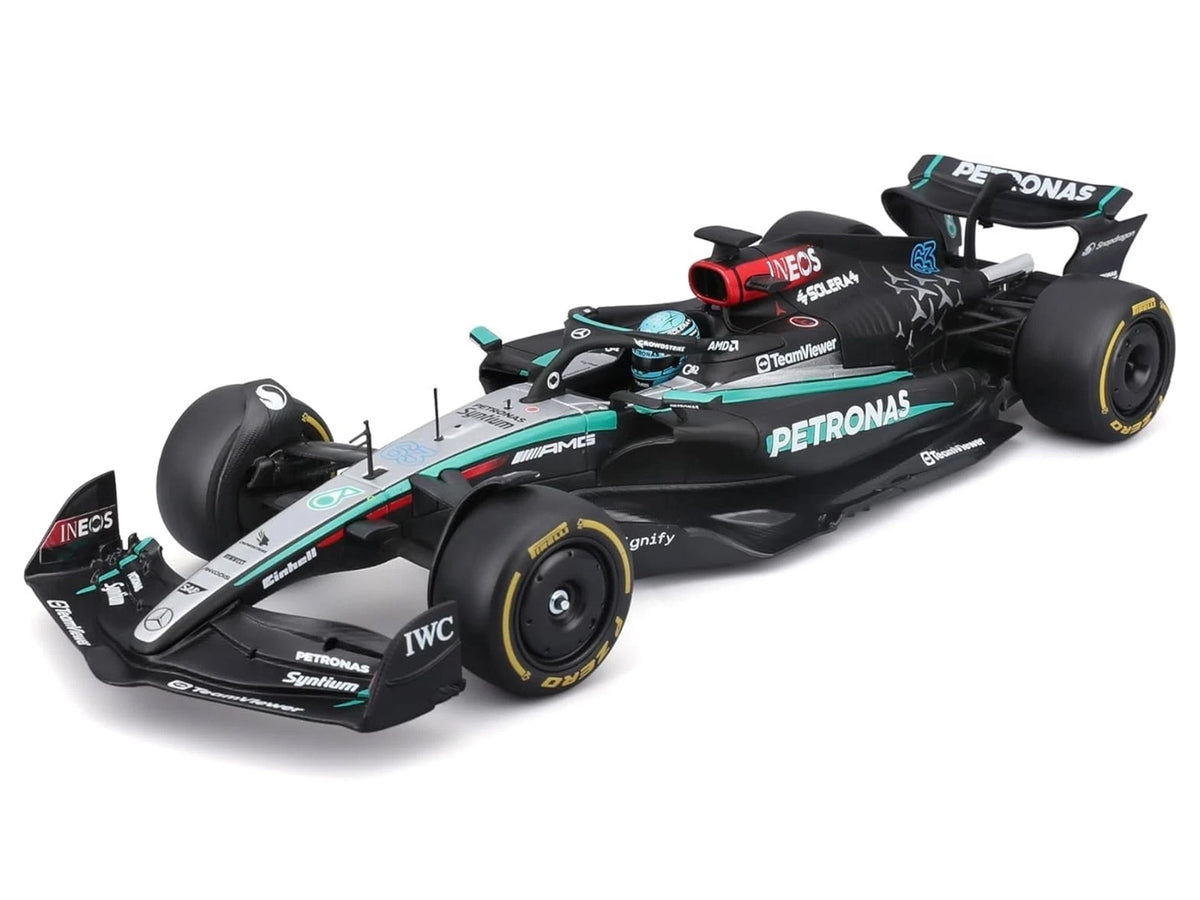 Mercedes-AMG F1 W15 E Performance #63 George Russell "Petronas" Formula One F1 "World Championship" (2024) 1/24 Diecast Model Car by Bburago