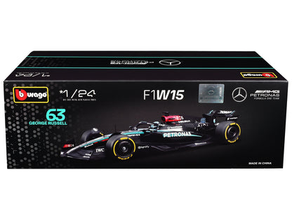 Mercedes-AMG F1 W15 E Performance #63 George Russell "Petronas" Formula One F1 "World Championship" (2024) 1/24 Diecast Model Car by Bburago