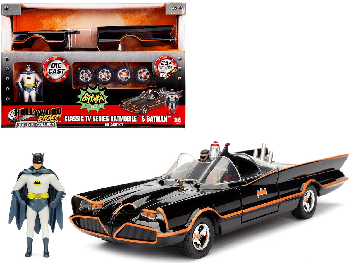 Jada 1/24 Classic Batmobile Build N' Collect Diecast Model Kit with Batman Figure