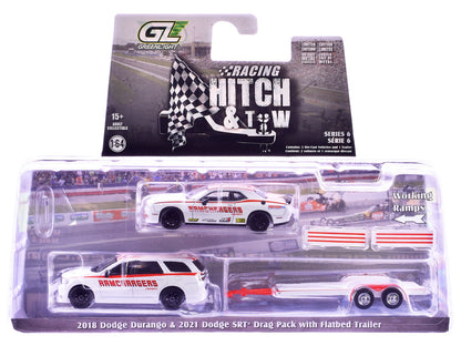 "Racing Hitch & Tow" Series #6 Set of 3 pieces 1/64 Diecast Model Cars by Greenlight