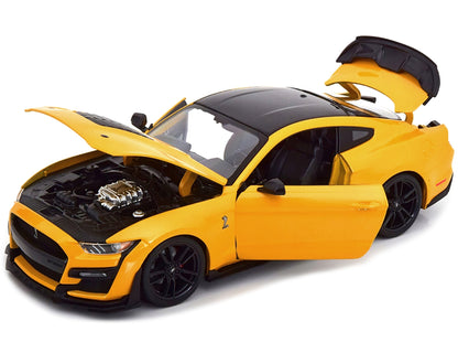 2020 Ford Mustang Shelby GT500 Yellow with Black Top Special Edition 1/18 Diecast Model