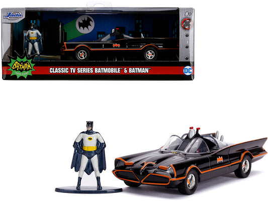 1966 Batmobile with Diecast Batman Figurine "Batman" (1966-1968) Classic TV Series "DC Comics" "Hollywood Rides" Series 1/32