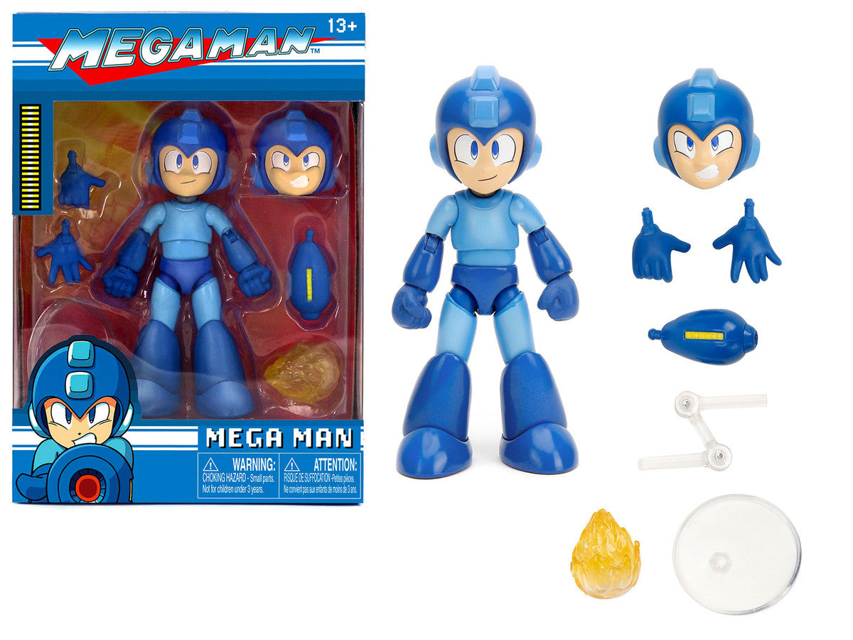Mega Man 4.5" Moveable Figure with Accessories and Alternate Head and Hands "Mega Man" (1987)