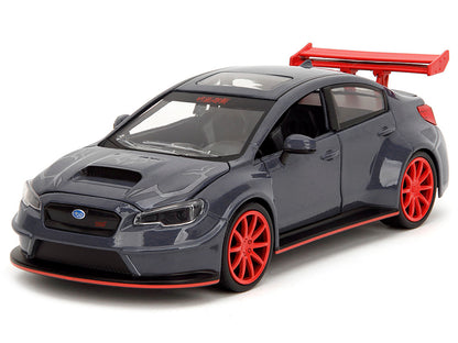 2016 Subaru WRX STI Widebody Dark Blue and Yuji Itadori Diecast Figure "Jujutsu Kaisen" (2020-2023) TV Series "Anime Hollywood Rides" Series 1/24 Diecast Model Car by Jada