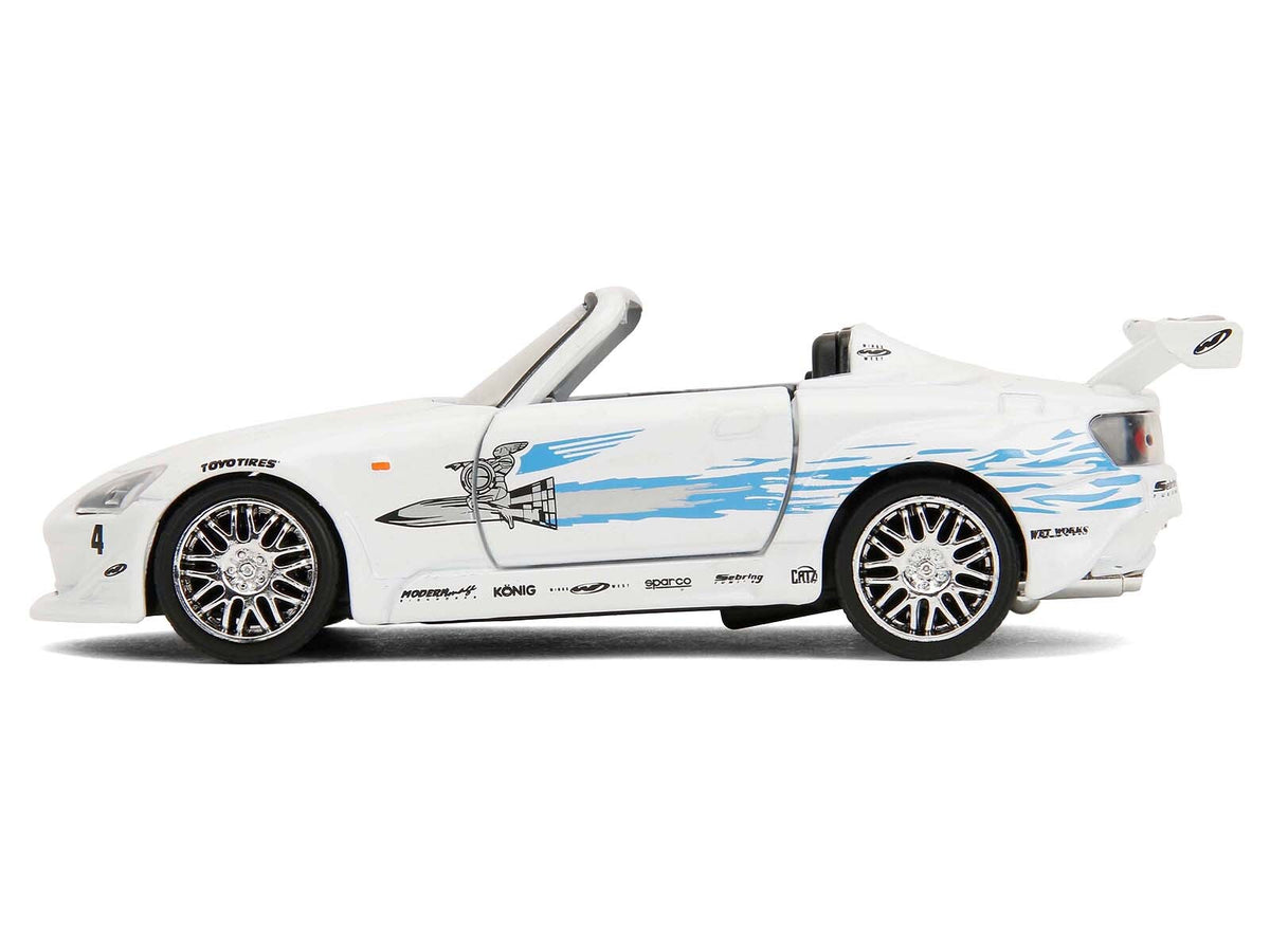 2001 Honda S2000 Convertible White with Graphics "Fast & Furious Remix - 25th Anniversary" Series 1/32 Diecast Model Car by Jada