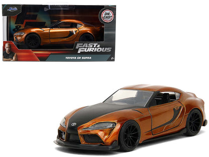 2020 Toyota Supra Orange Metallic with Black Stripes "F9" (2021) Movie "Fast & Furious" Series 1/32 Diecast Model Car by Jada