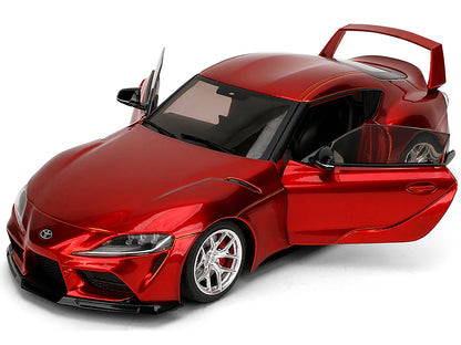 Toyota GR Supra Red Metallic "Pink Slips" Series 1/18 Diecast Model Car by Jada