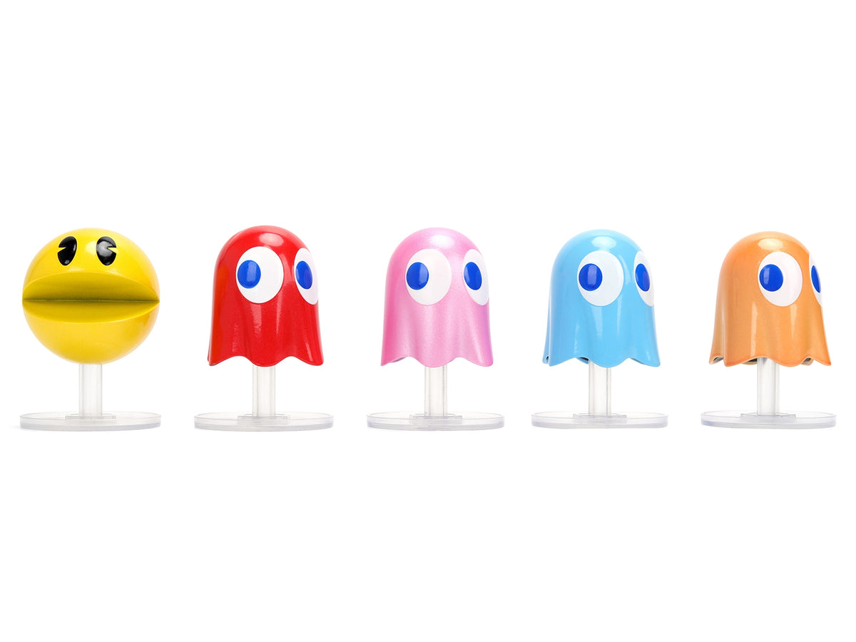 Set of 5 Diecast Figures "Pac-Man" (1980) Video Game "Metalfigs" Series Diecast Models by Jada