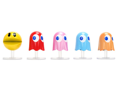 Set of 5 Diecast Figures "Pac-Man" (1980) Video Game "Metalfigs" Series Diecast Models by Jada