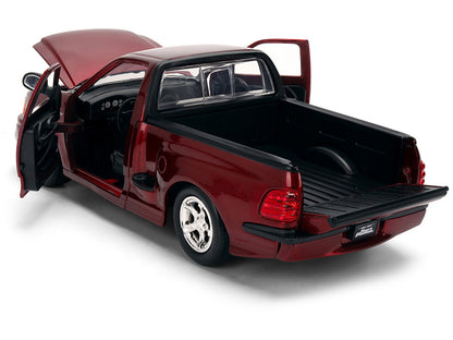 Ford F-150 SVT Lightning Pickup Truck Red Color Brush Finish "The Fast and the Furious" (2001) Movie "25 Years of Fast & Furious" Series 1/24 Diecast Model Car by Jada