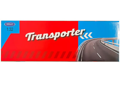 Peterbilt 379 Truck Red with Silver Container "Transporter" Series 1/32 Diecast Model by Welly
