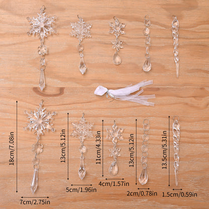 10pcs Acrylic Ice Strip Christmas Ornaments