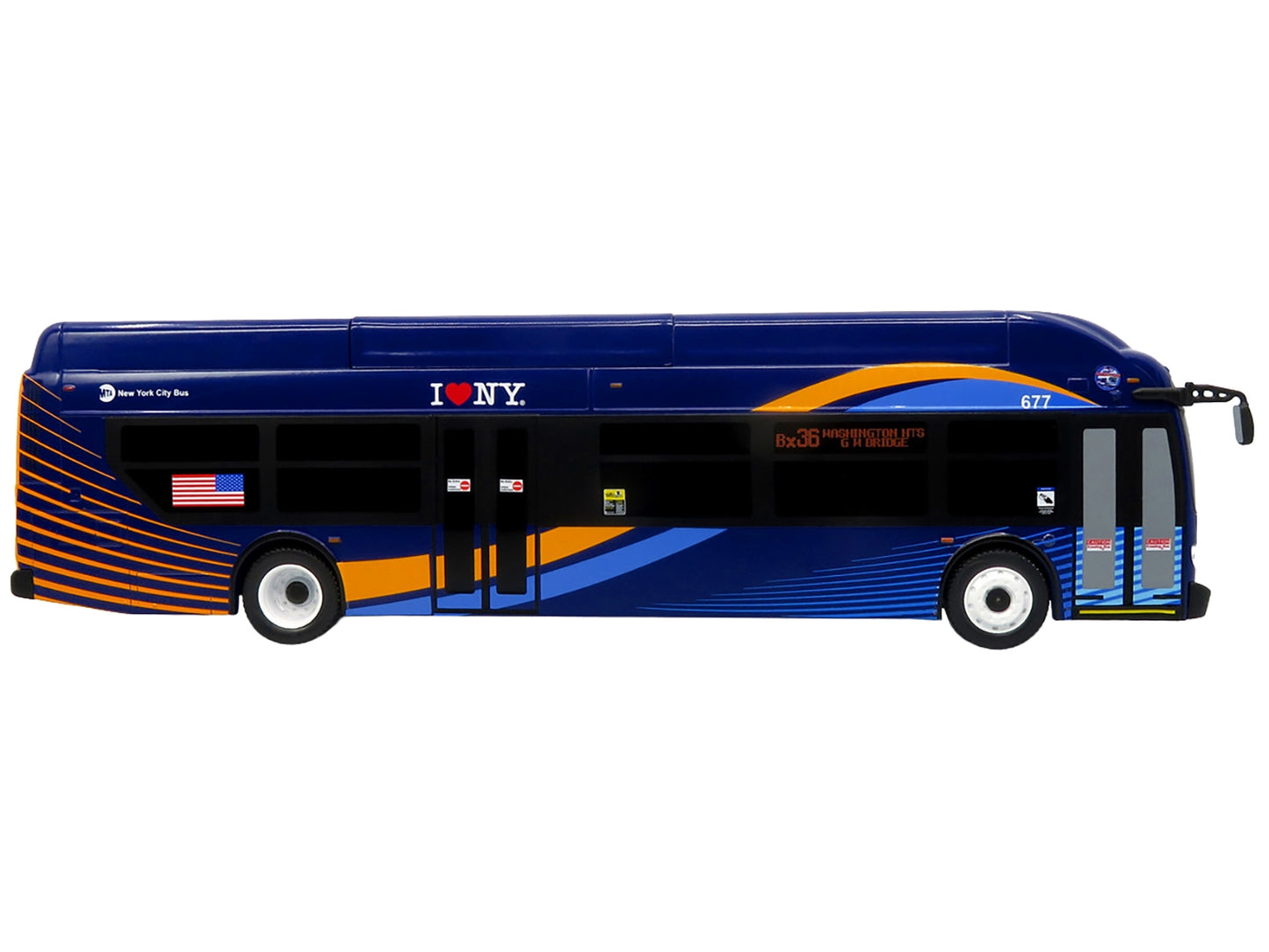 New Flyer Xcelsior Transit Bus Bank "MTA New York City" Blue with Graphics "The Bus & Motorcoach Collection" Limited Edition to 504 Pieces Worldwide 1/43 Model by Iconic Replicas