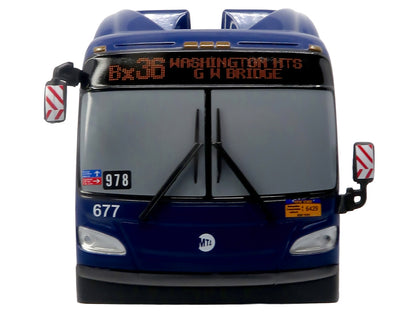 New Flyer Xcelsior Transit Bus Bank "MTA New York City" Blue with Graphics "The Bus & Motorcoach Collection" Limited Edition to 504 Pieces Worldwide 1/43 Model by Iconic Replicas
