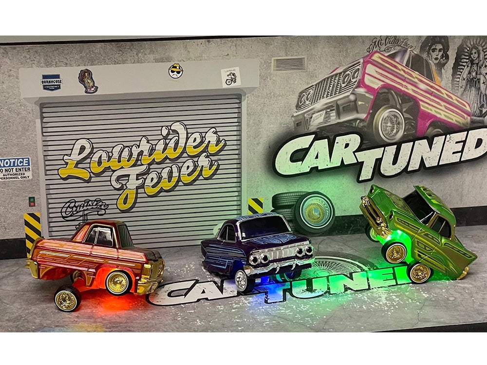 "Lowriders Show Glow" Series 2 Set of 8 Pieces Diecast Model Cars by CarTuned