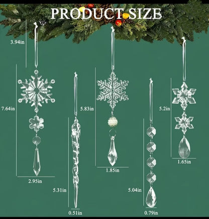 10pcs Acrylic Ice Strip Christmas Ornaments