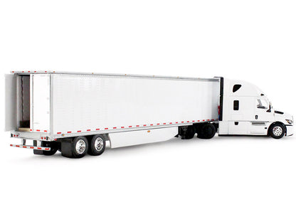Freightliner Fifth Generation Cascadia Raised Roof Sleeper & 53' Utility Trailer with Skirts White 1/64 Diecast Model by DCP/First Gear