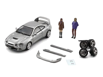 Toyota Celica GT-Four RHD (Right Hand Drive) ID Silver Metallic with 2 Figures and Accessories 1/64 Diecast Model Car by BM Creations
