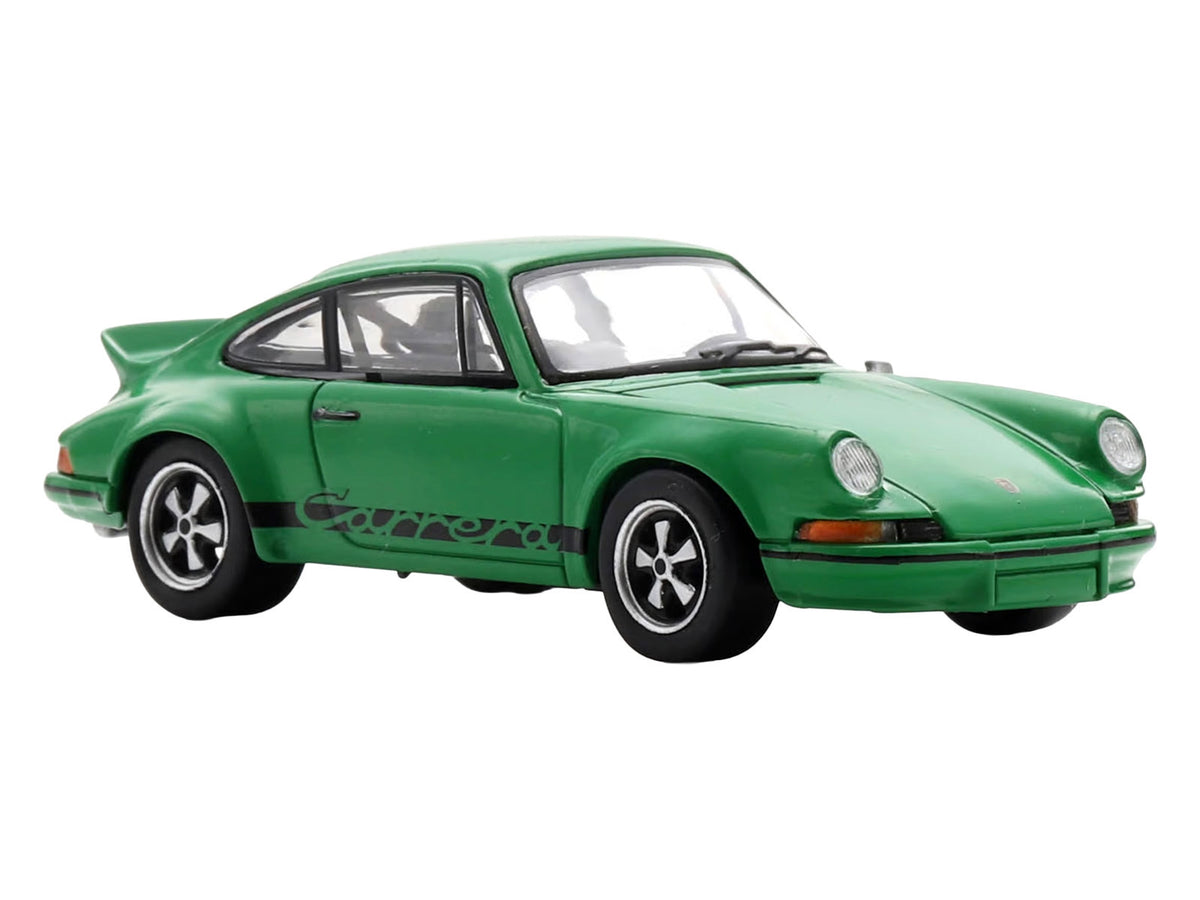 1973 Porsche 911 Carrera RSR 2.8 Green with Black Stripes 1/64 Model Car by Spark