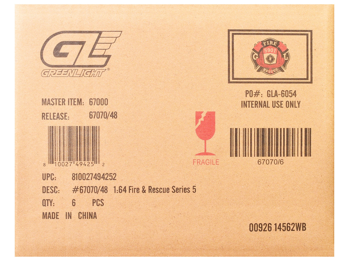 Greenlight Fire & Rescue Series 5 — Set of 6 Diecast Cars 1:64 Scale