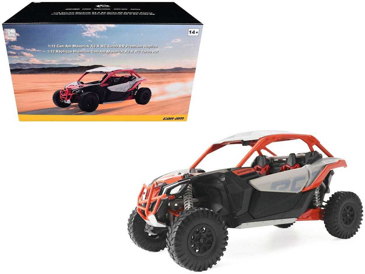 Can-Am Maverick X3 X RC Turbo RR 1/12 Diecast Model by BRP Models – Chalk Gray & Orange