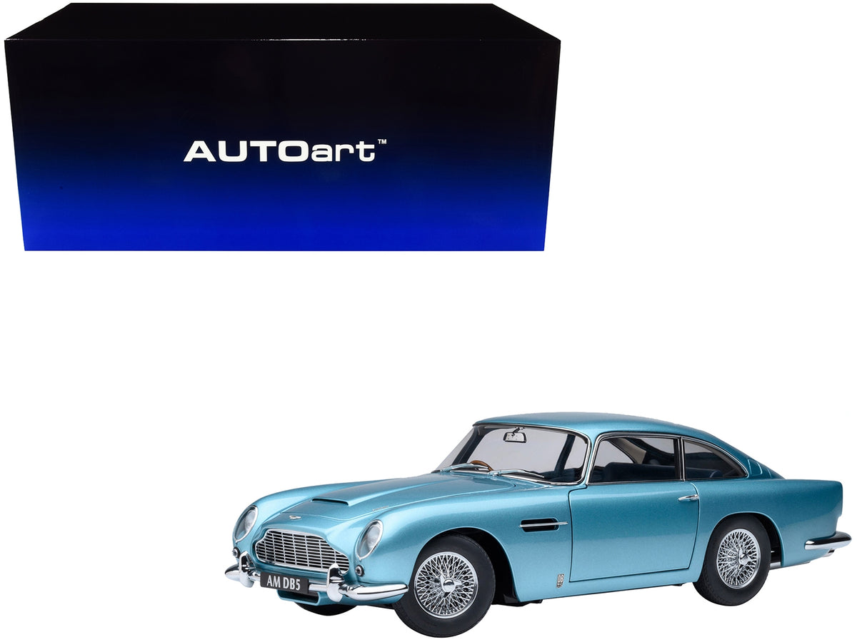 Aston Martin DB5 RHD Caribbean Pearl Blue Metallic 1:18 Diecast Model by AUTOart