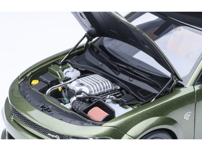 Dodge Charger SRT Hellcat Redeye F8 Green Metallic with Matt Black Top 1/18 Model Car by Autoart
