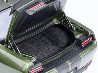 2022 Dodge Challenger SRT Jailbreak F8 Green with Carbon Stripes 1/18 Model Car by Autoart