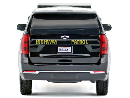 2025 Chevrolet Tahoe Police Pursuit Vehicle "California Highway Patrol" Black and White "Law Enforcement and Public Service" Series 1/24 Diecast Model Car by Motormax