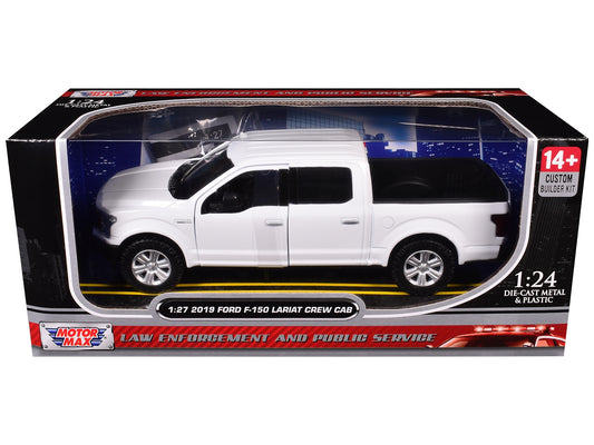 2019 Ford F-150 Lariat Crew Cab Pickup Truck Unmarked Plain White "Custom Builder's Kit - Law Enforcement and Public Service" Series 1/27 Diecast Model Car by Motormax